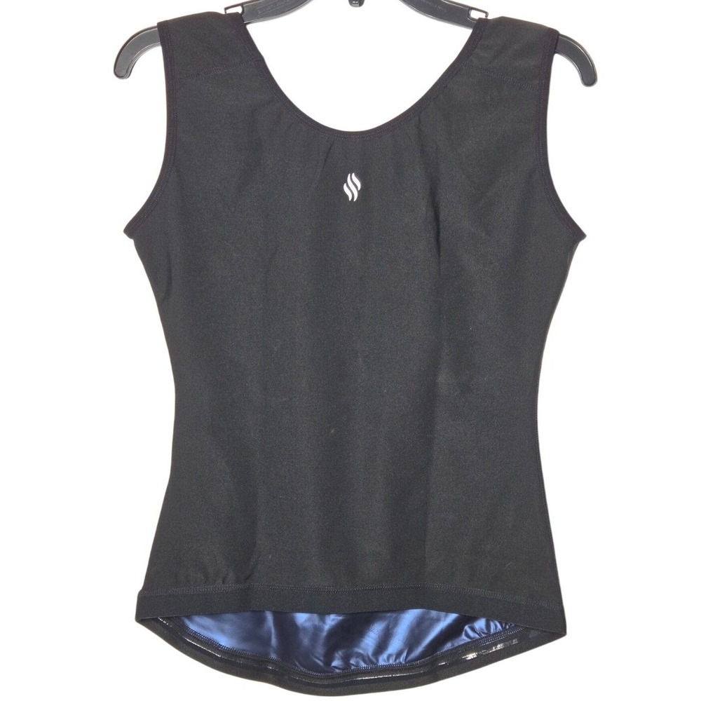 Sweat Shaper Womens Black Athletic Tank Top Large/XL Active Slimming Gym Workout